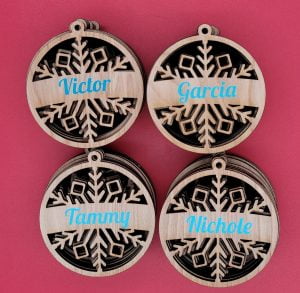 Personalized UV-Printed Snowflake Ornaments