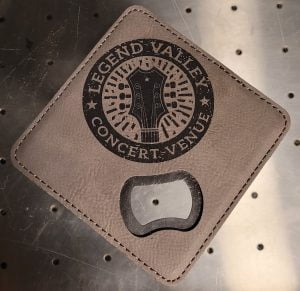 Square Laserable Leatherette Bottle Opener Coaster 4" x 4""